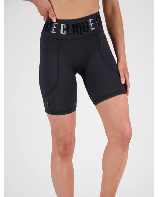 Women's Office Outfit Clique Zone Mid Biker Short - Stealth