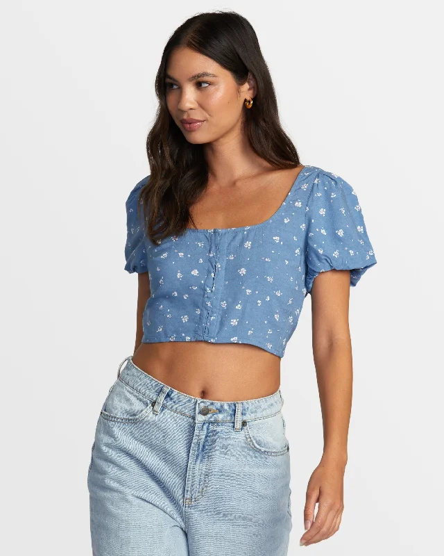 The Latest Trends Nova Crop Top - Coronet Blue