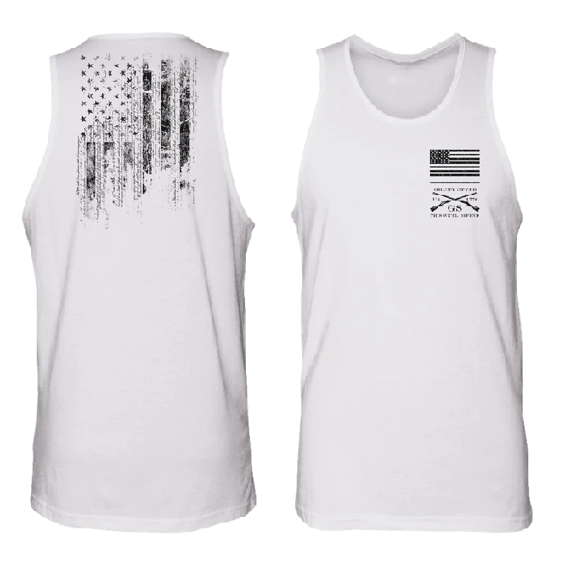 Big Discounts 1776 Flag Tank - White