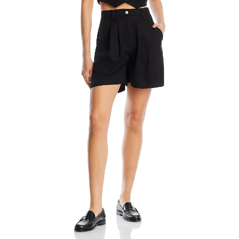 Women's Luxury Garments Womens Twill Pleated Casual Shorts