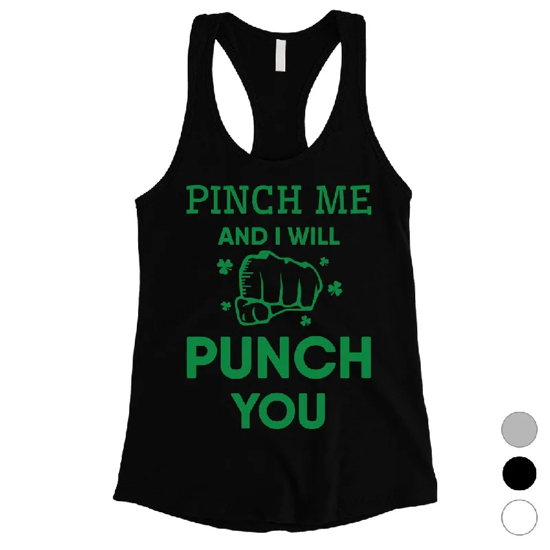 Women's Chic Outfit Pinch Me Punch You Womens Cute Saint Patrick's Day Tank Top Gift