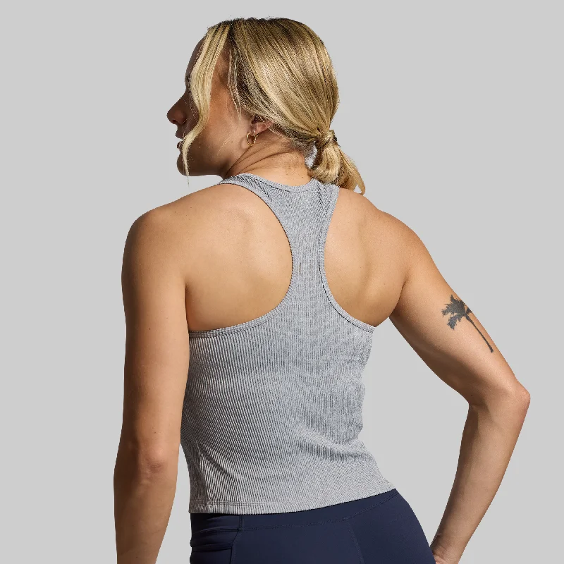 Women's Fashion-Forward Apparel Perfect Ribbed Tank (Heather Grey)