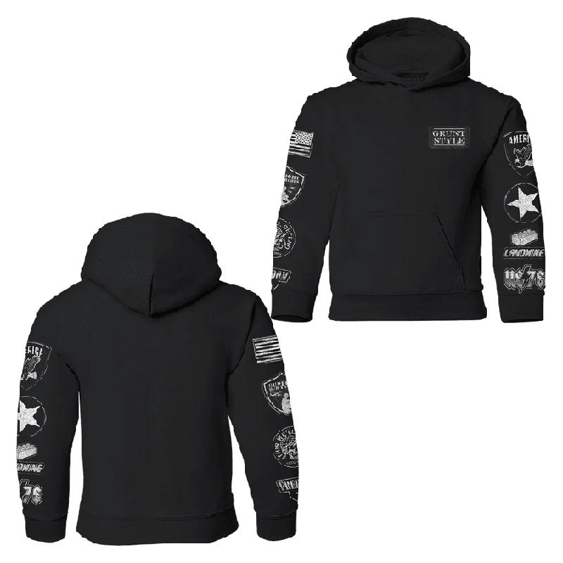 Contemporary Chic Promotions Youth Patch Hoodie - Black