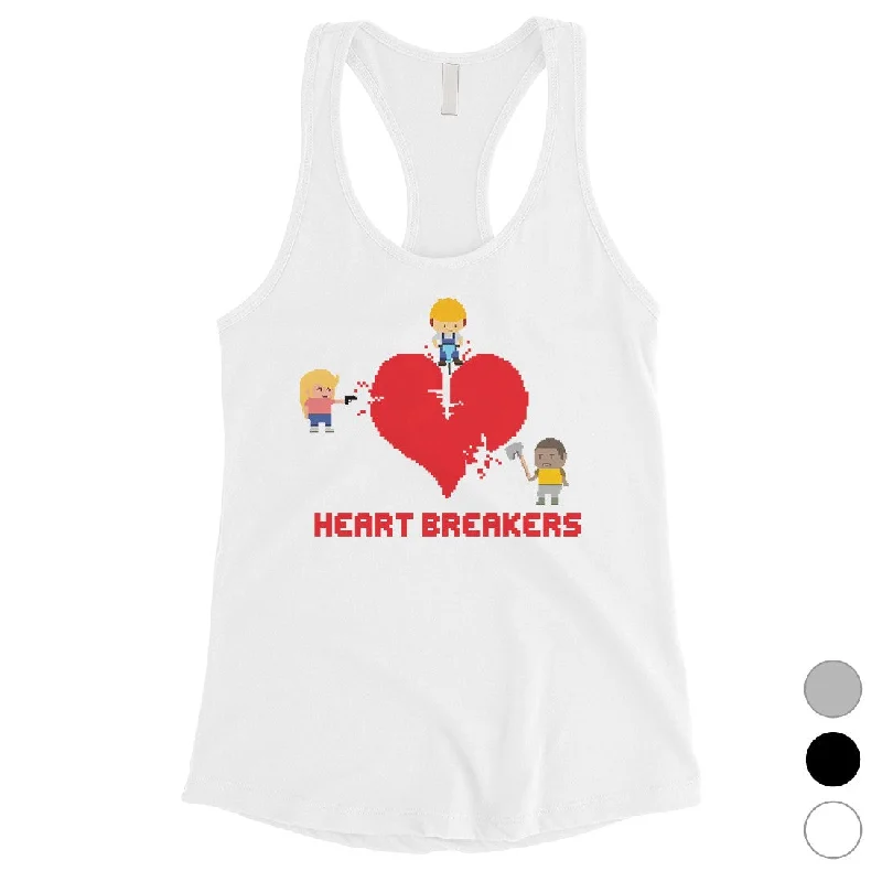 Women's Professional Attire Heart Breakers Womens Cute Graphic Workout Tank Top Gift For Her