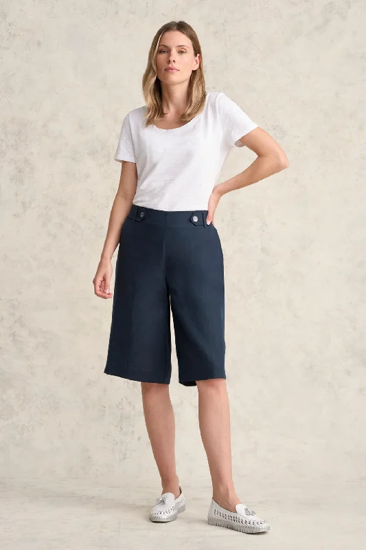 Flash Sale Starts Waist Tab Linen Short - Ink