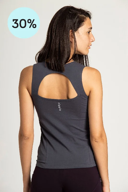 Women's Holiday Attire Organic Cotton Half Moon Open Back Tank Top