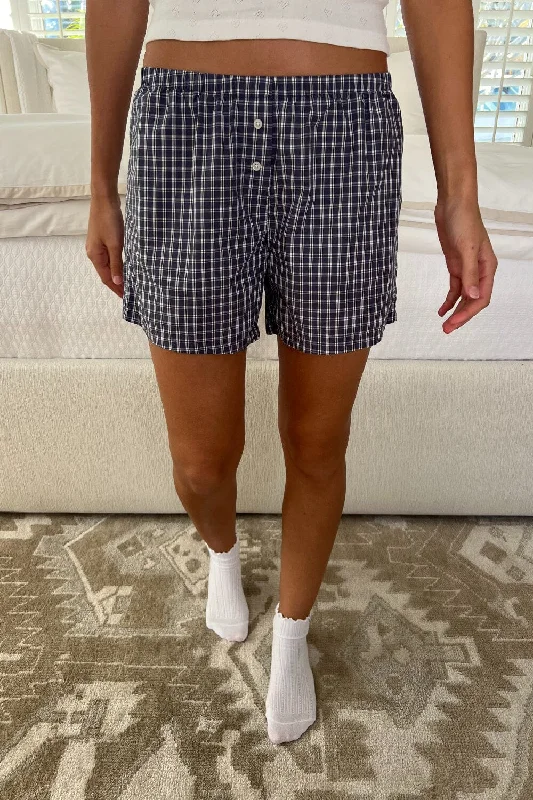 Women's Formal Event Attire Keira Long Gingham Boxer Shorts