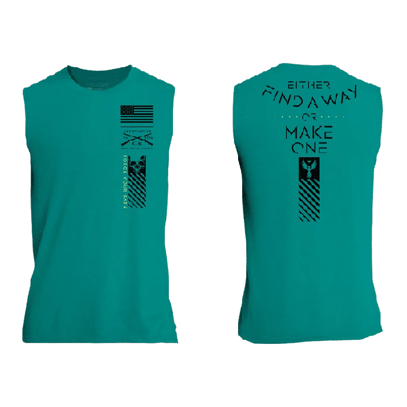 Chic Clothes For Women Find A Way Or Make One Muscle Tank - Heather Aqua