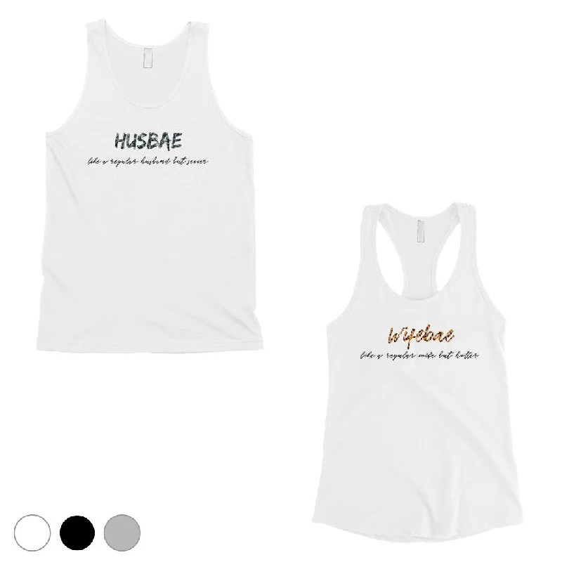 Women's Travel Garments Husbae Wifebae Leopard Military Matching Couple Tank Tops Gifts