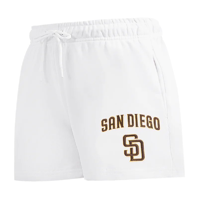 Women's Luxury Apparel MLB SAN DIEGO PADRES CLASSIC WOMEN'S FLEECE SHORT (WHITE)