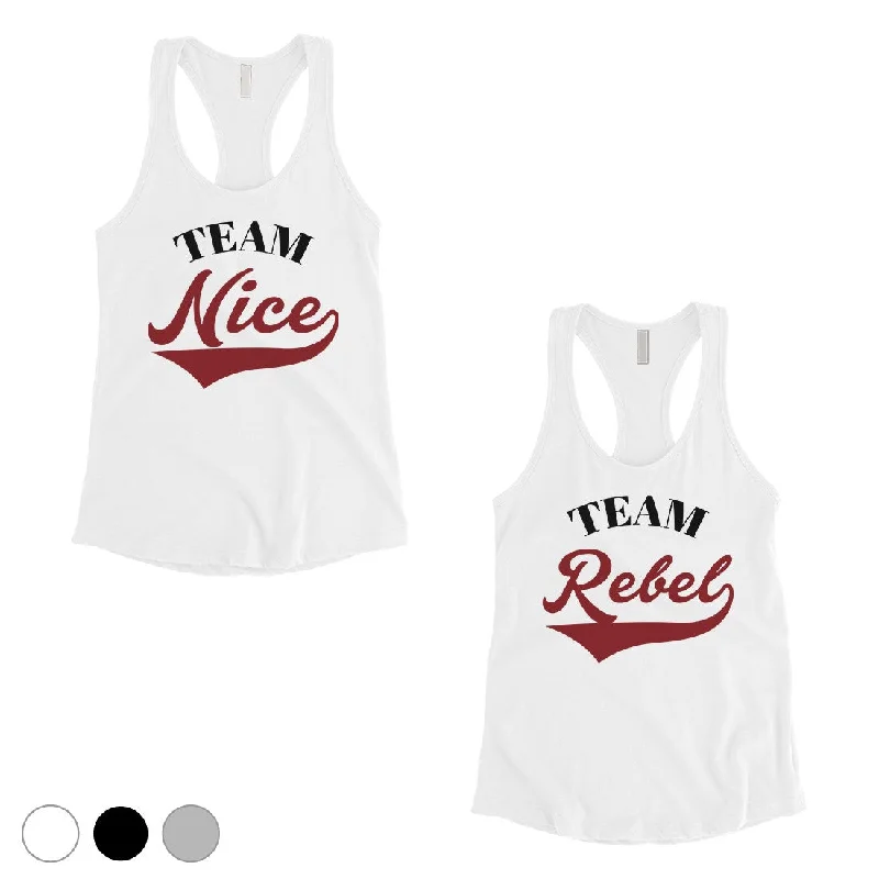 Stylish Women's Apparel Team Nice Team Rebel Best Friend Tank Tops Womens Workout Tanks