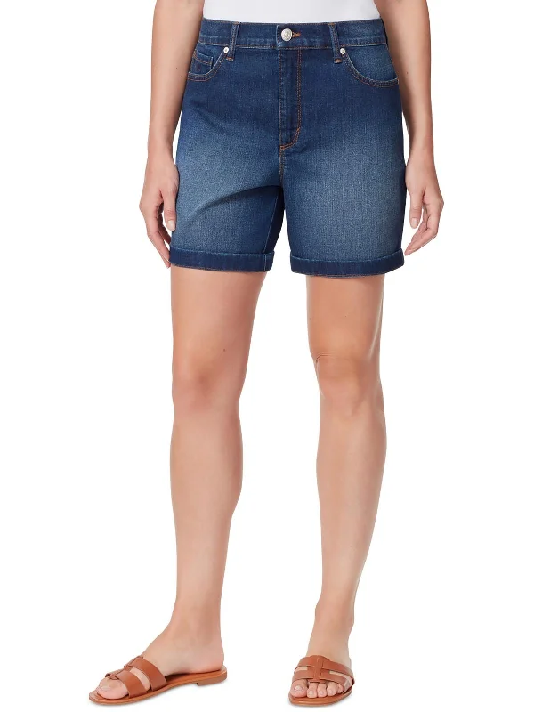 Comfortable Chic Amanda Womens High Rise Mini Denim Shorts