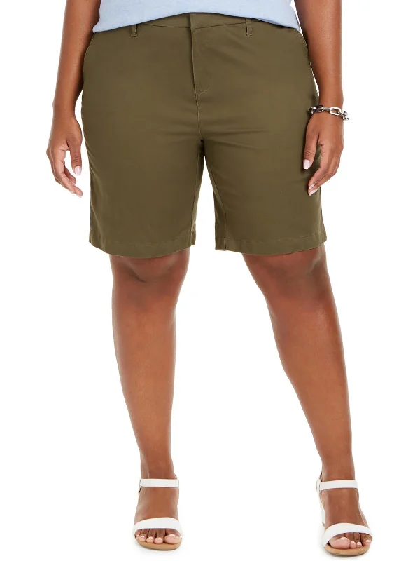 Huge Markdowns Plus Womens Knit Midi Casual Shorts