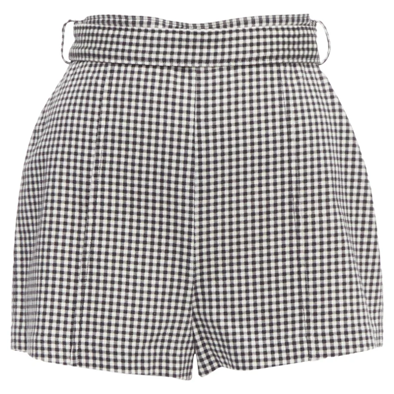 Snag Fabulous Fashion Bargains Zimmermann Gingham Print High Waisted Shorts