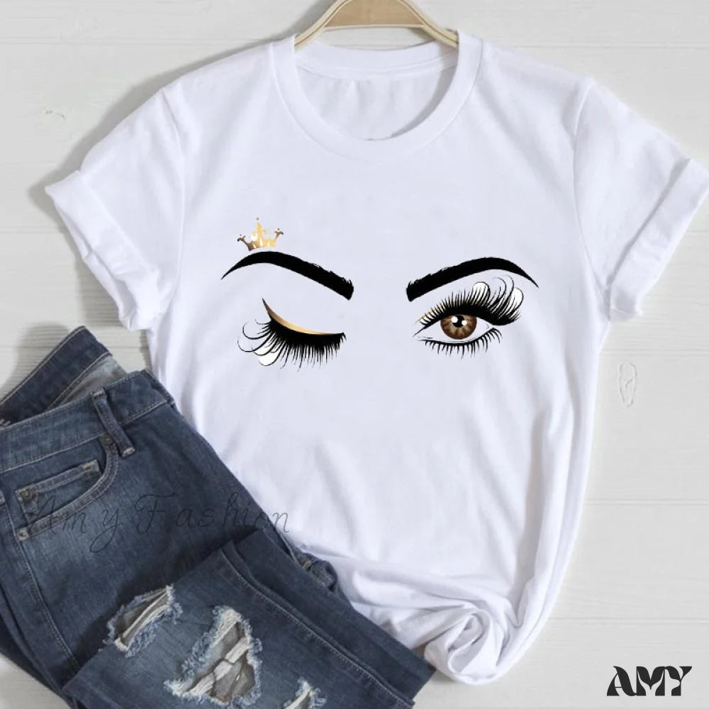 Women's Casual Outfit Amy Fashion - Graphic Lady Print Female T-Shirt