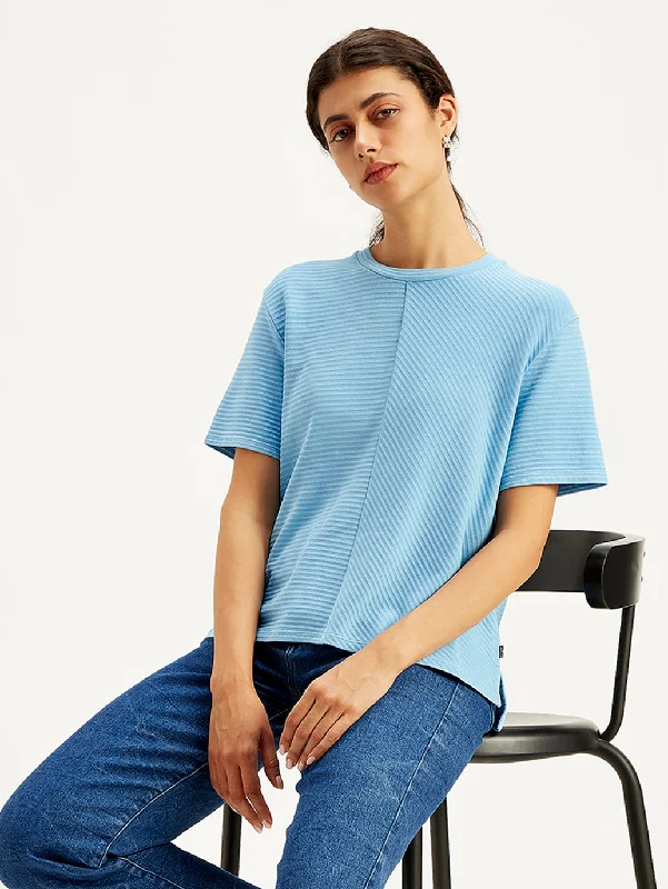 Classic Chic Deals Women's Textured Relaxed Fit T-Shirt