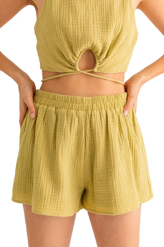 Comfortable Women's Attire Flowy Shorts In Kiwi