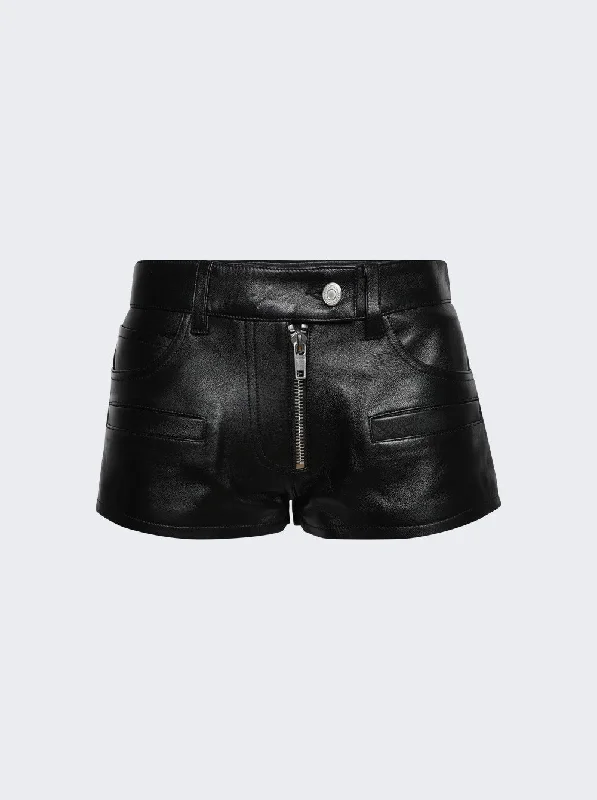 Women's Plus-Size Garments Vintage Leather Shorts