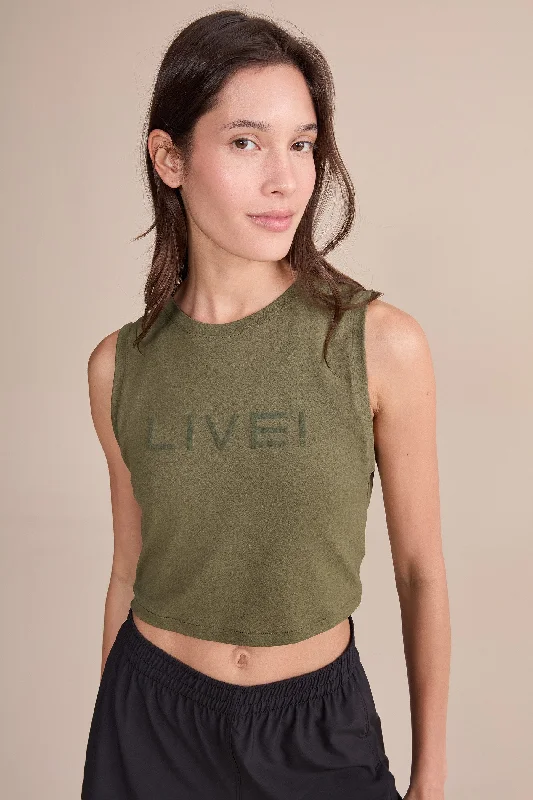 Women's Comfortable Clothes For Weekends LIVE! Comfort Crop Tank Top