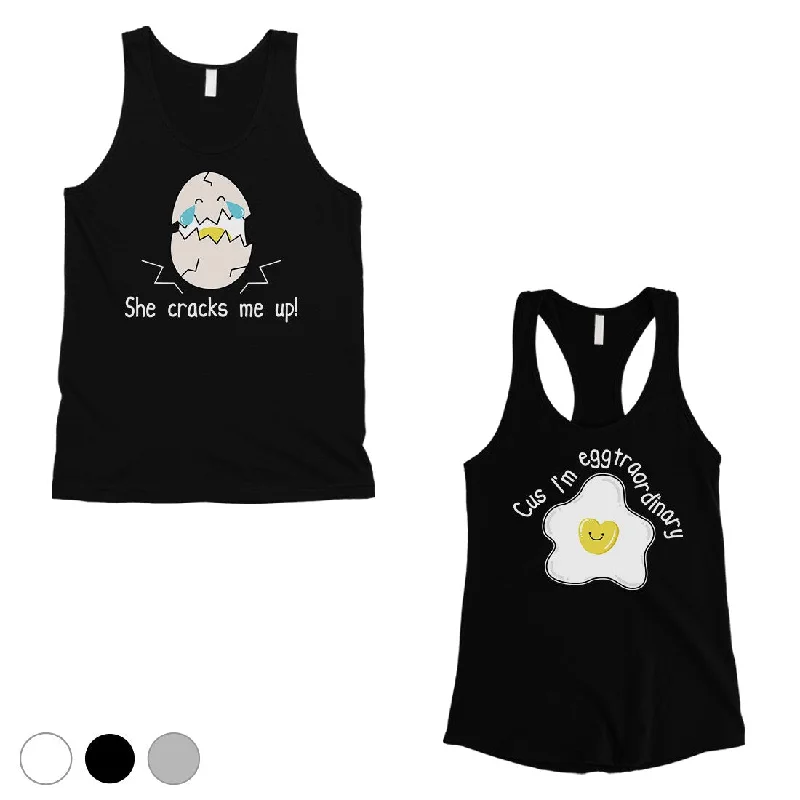 Women's Comfortable Garments Egg Crack Eggtraordinary Matching Couple Tank Tops Valentine's Day