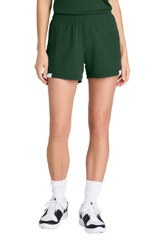 Women's Activewear Garments Sport-Tek Womens Club Moisture Wicking Shorts - Forest Green/White - NEW