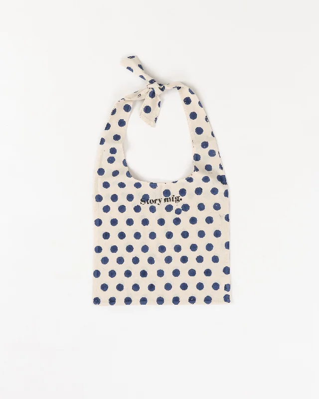 Women's Trendy Casual Outfit Shop Tote - Navy Polka