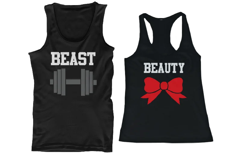 Classic Clothes For Women Beauty Beast Couple Tank Tops Funny Mtaching Work out Tanks For Couples