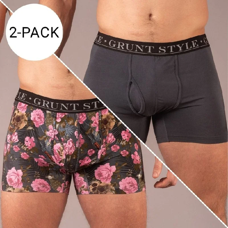 Fashion Forward Femininity Base Command 2-Pack Boxer Briefs - Dark Gray & Reaper