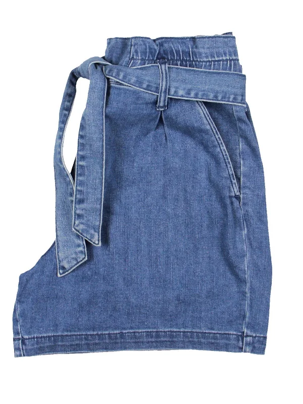 Women's Timeless Attire Womens High-Rise Pleated Denim Shorts