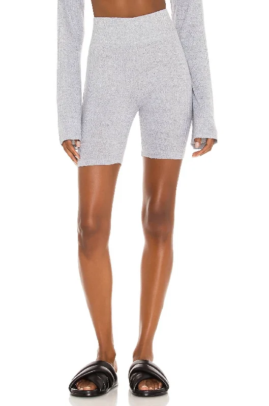 Women's Clothing Apparel The Knit Rib Bike Short In Light Grey