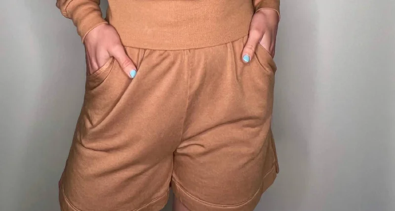 Flash Sale Starts Softest Fleece Shorts In Camel