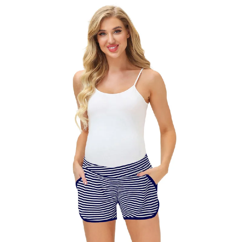 The Latest Trends EveryMama EveryWear™️ Maternity Postpartum Shorties - Navy Stripe