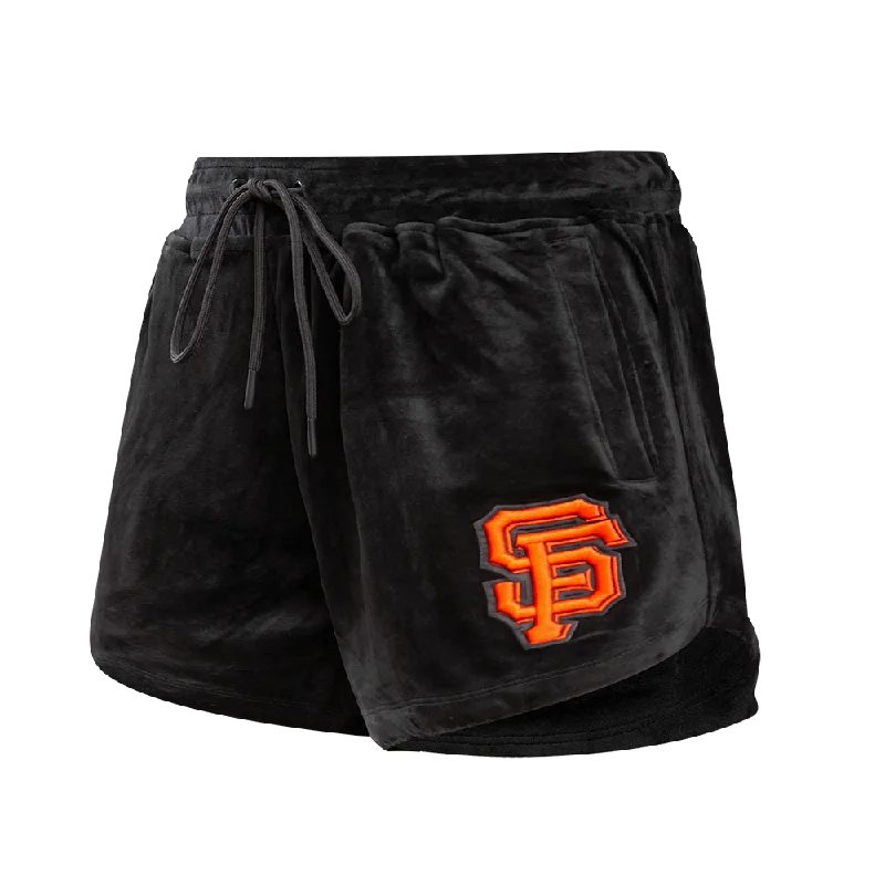 Special Offer For You MLB SAN FRANCISCO GIANTS CLASSIC WOMEN'S VELOUR SHORT (BLACK)