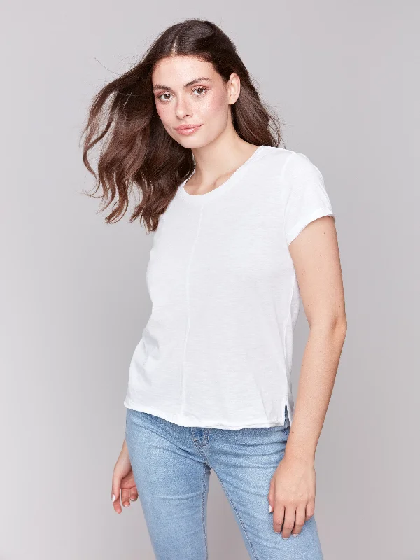 High-End Style Discounts Organic Cotton Slub T-Shirt - White