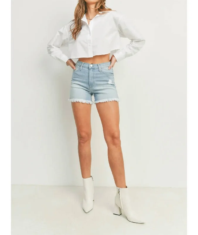 Huge Markdowns The Keeper Shorts In Light Denim