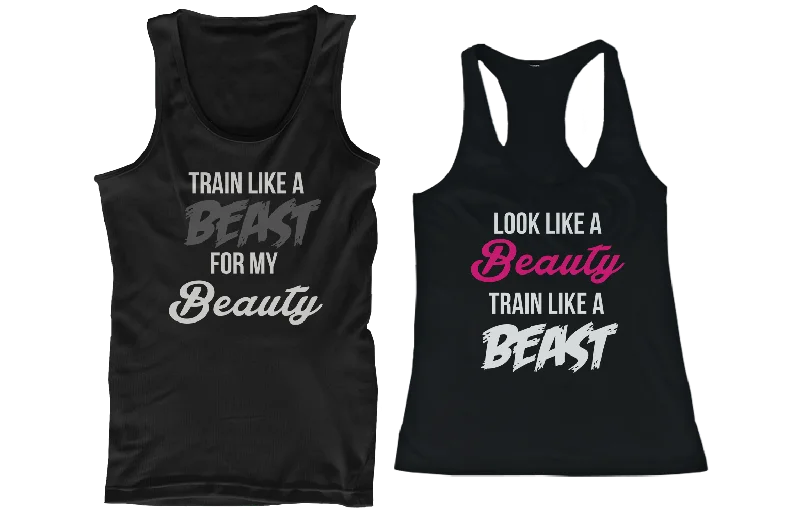 Stylish Women's Clothing His and Her Matching Tank Tops Look Like A Beauty Train Like A Be