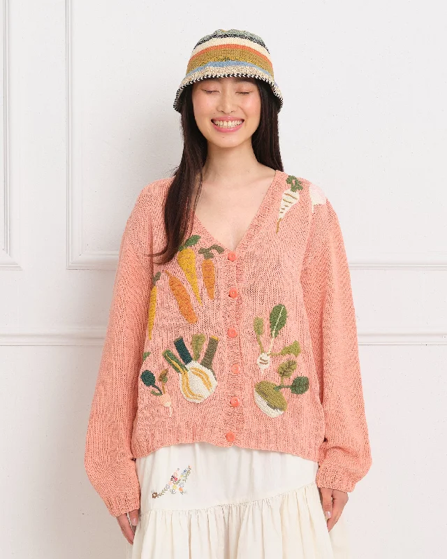 Women's Elegant Evening Outfit Twinsun Knit Cardigan - Pink Rooting For You