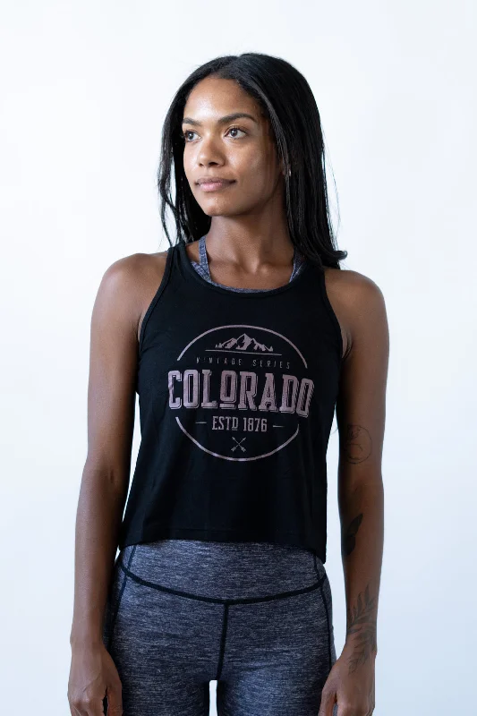 Classic Women's Clothing Styles Colorado Vintage Series Crop Top Black