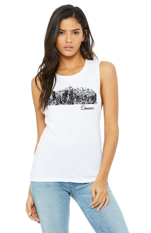 Women's Comfy Loungewear Outfit Denver Skyline Tank