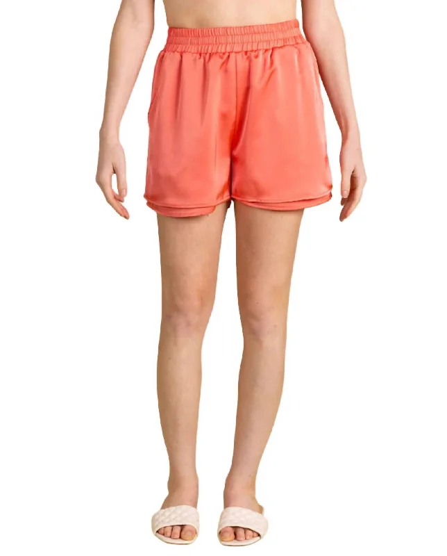 Women's Cozy Clothes Satin Pocket Shorts In Blossom