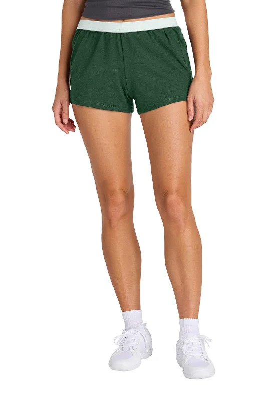 Women's Fashion-Forward Apparel Sport-Tek Womens Jersey Knit Squad Shorts - Forest Green - NEW