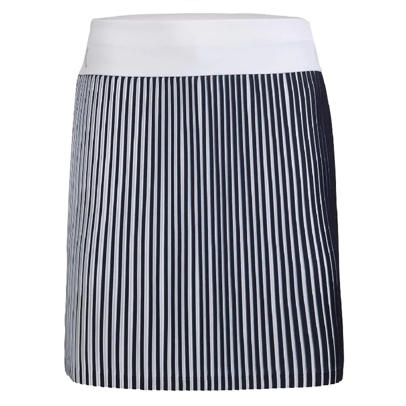 Women's Date Night Outfit The Sonia Pleated Skort In Navy & White Stripes