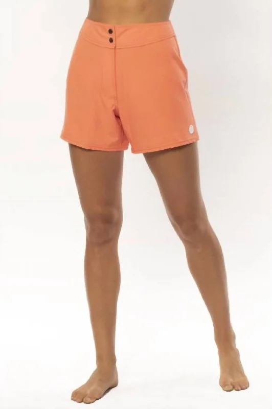 Crazy Price Slashing Womens Ocean Air Boardshort 5" In Vibrant Coral