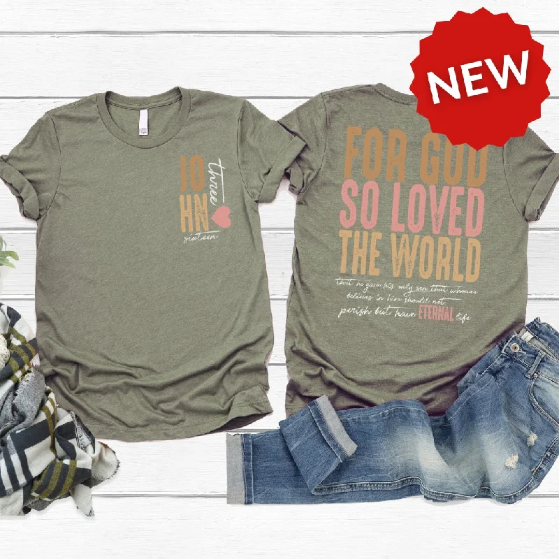 Women's Vintage Garments For God So Loved The World Tee