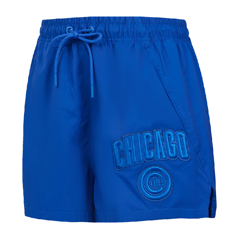 Stylish Women's Garments MLB CHICAGO CUBS TRIPLE TONAL W WOVEN WOMEN'S SHORT (ROYAL BLUE)