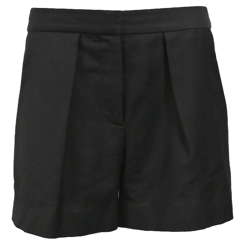 Women's Outfit Stella Mccartney Pleated High-Rise Tailored Shorts in Black Wool