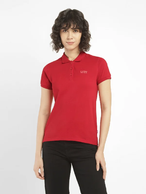 Crazy Price Slashing Women's Solid Polo T-shirt