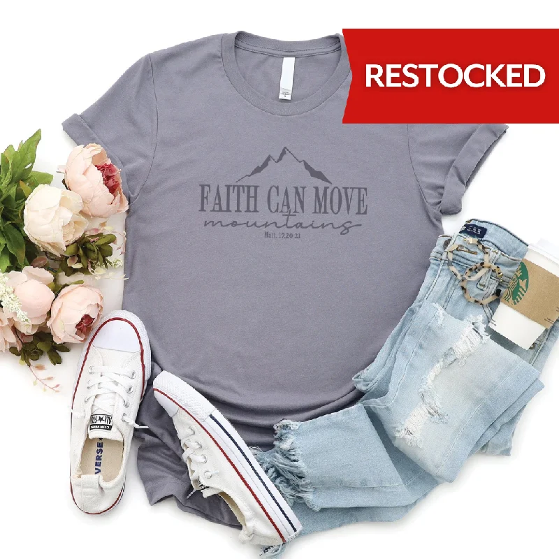 Women's Clothing And Garments Sets Faith Can Move Mountains Tee