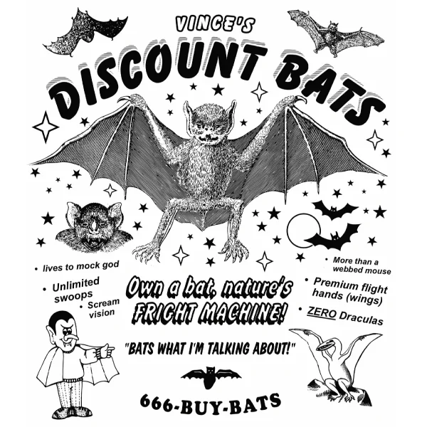 Vintage-Modern Style Offers 'Discount Bats' Shirt