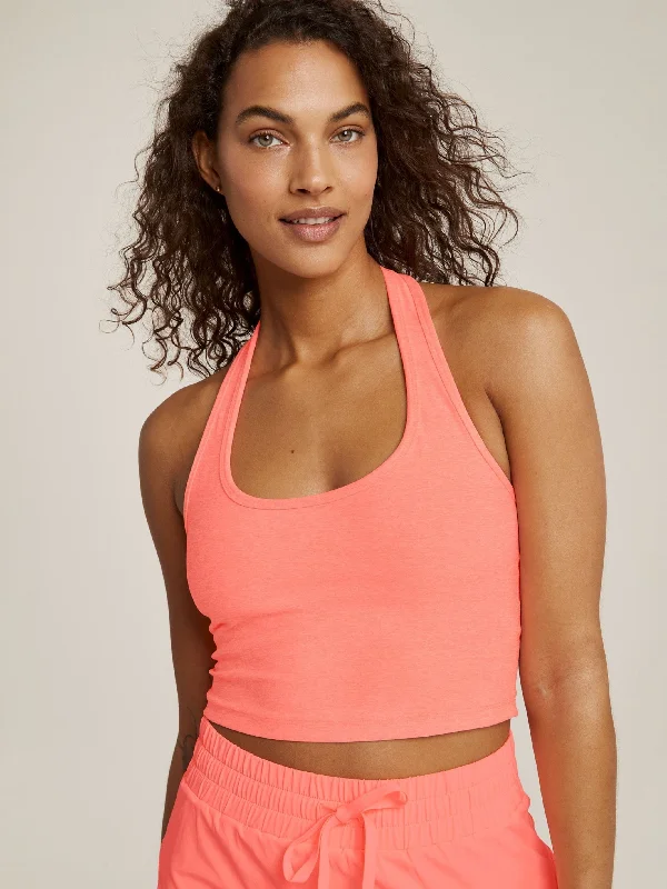 Stylish Women's Outfit Beyond Yoga Spacedye Well Rounded Cropped Halter Tank - FINAL SALE